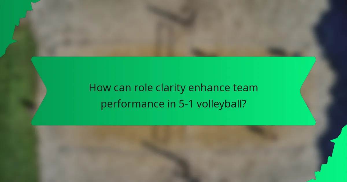 How can role clarity enhance team performance in 5-1 volleyball?