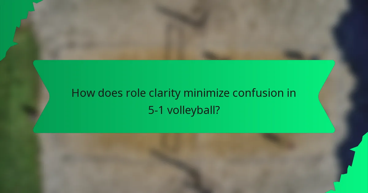 How does role clarity minimize confusion in 5-1 volleyball?