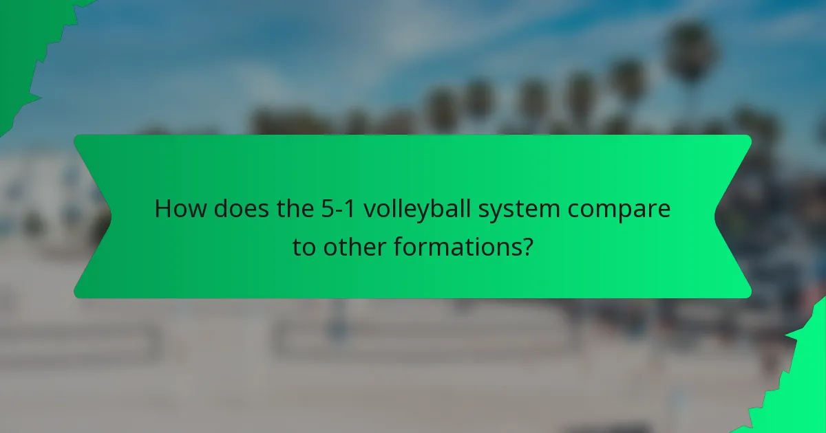 How does the 5-1 volleyball system compare to other formations?